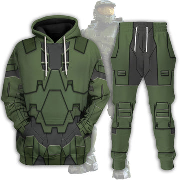 CustomsPig Master Chief Costumes Hoodie Sweatshirt T-Shirt Tracksuit