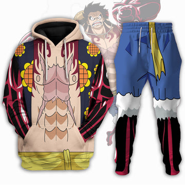 CustomsPig Luffy Gear 4 Costumes Hoodie Sweatshirt T-shirt Tracksuit