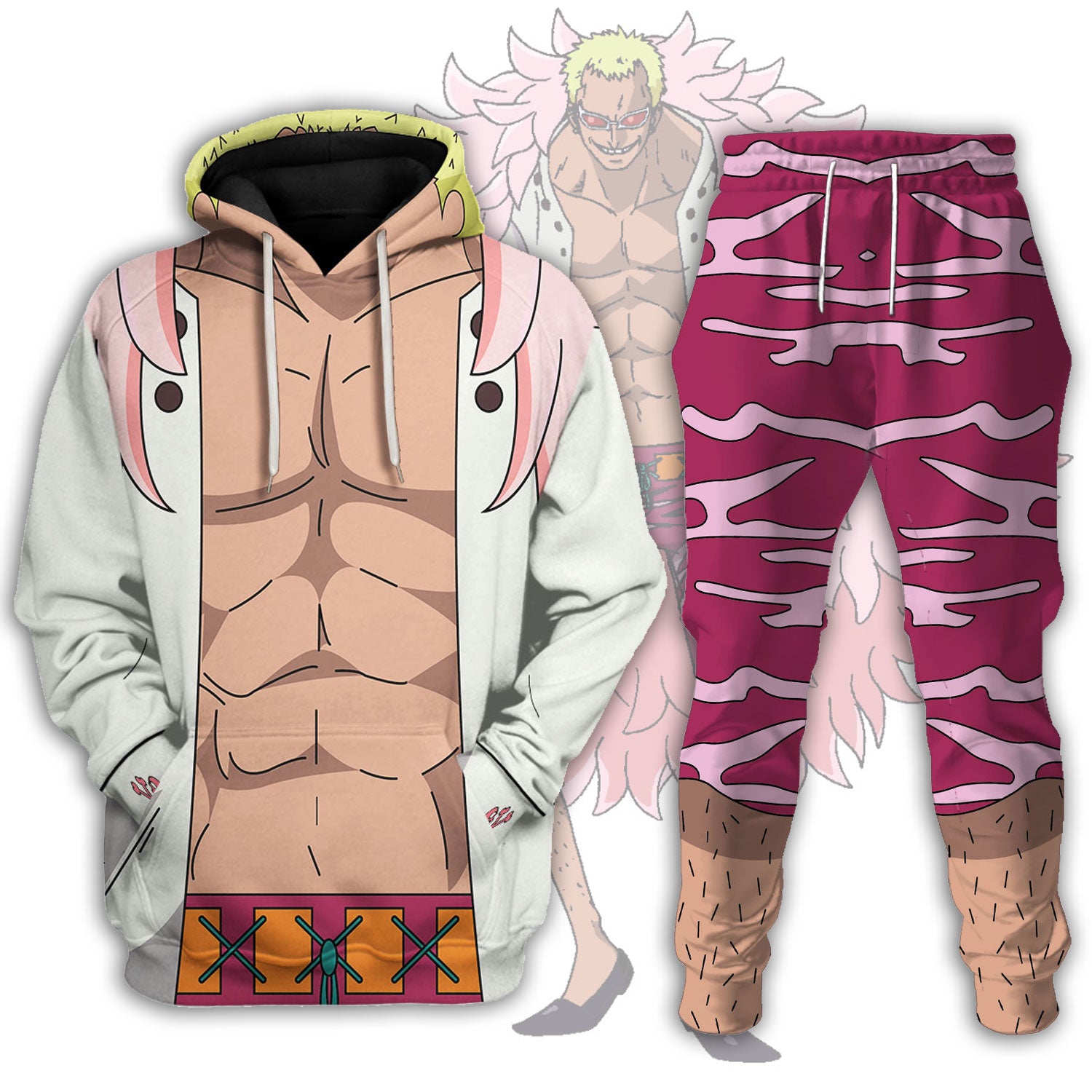 CustomsPig Donquixote Doflamingo Costumes Hoodie Sweatshirt T-shirt Tracksuit