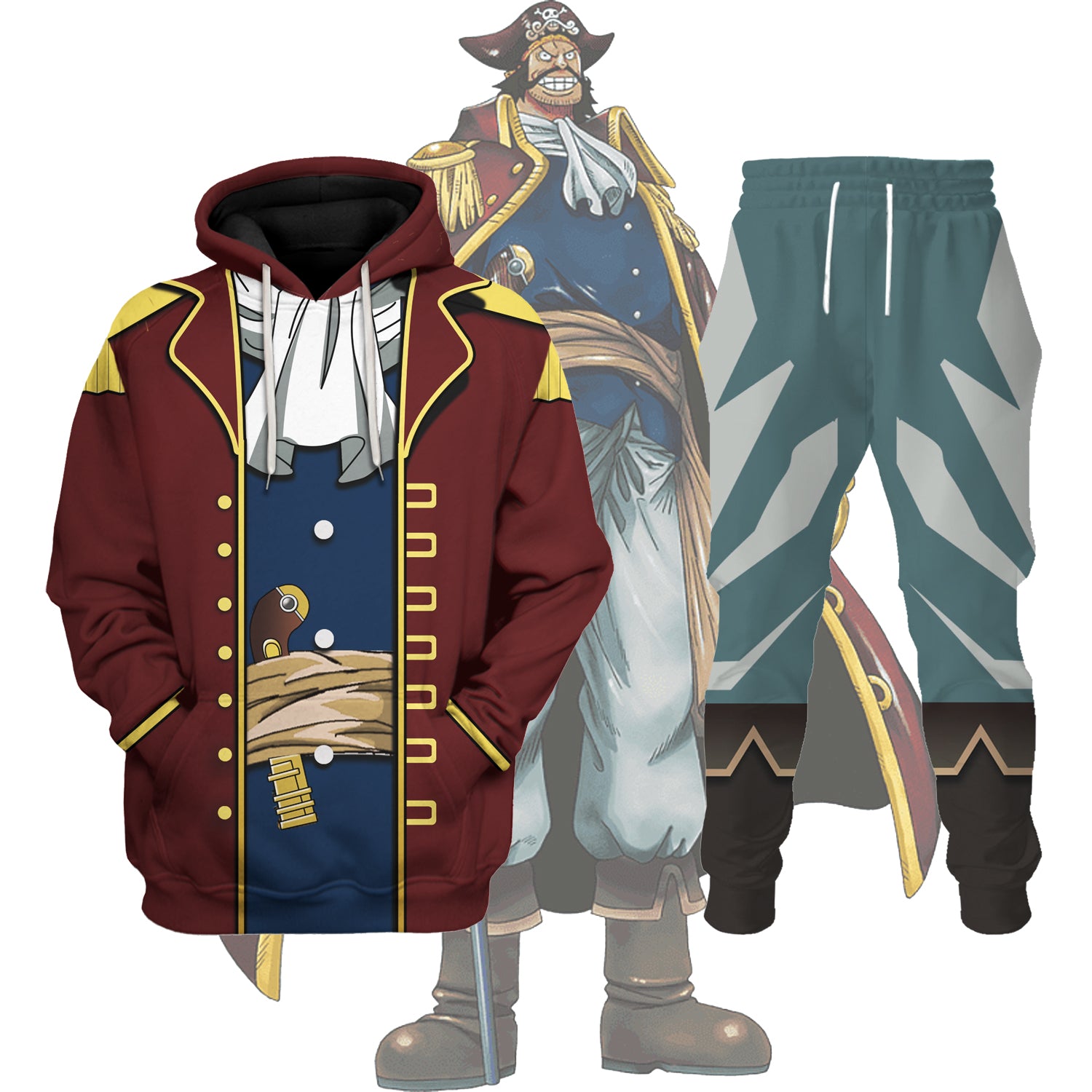 CustomsPig Gol D. Roger Costumes Hoodie Sweatshirt T-shirt Tracksuit
