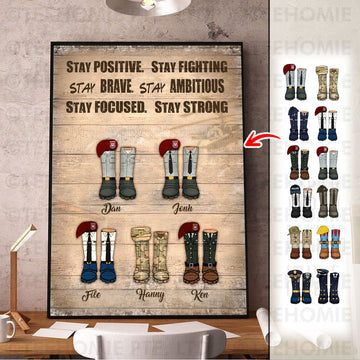 Customized Canvas Poster Wall Art U.S Army Stay Positive Stay Fighting