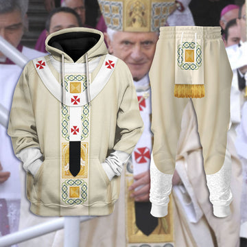 Tracksuit Tops Pullover Sweatshirt Pope Francis in White Liturgical vestment 3D Apparel