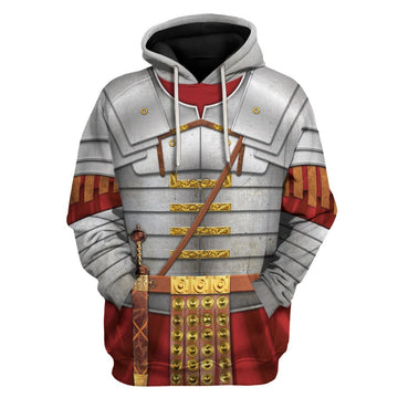 Roman Empire Soldier Armor Fleece Zip Hoodie