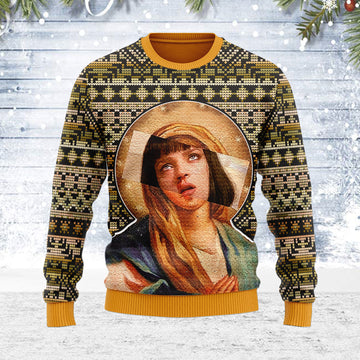 Customspig Ugly Christmas Sweater Mia Wallace Meme 3D Apparel