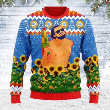 Customspig Ugly Christmas Sweater Leo Running With Water Gun 3D Apparel
