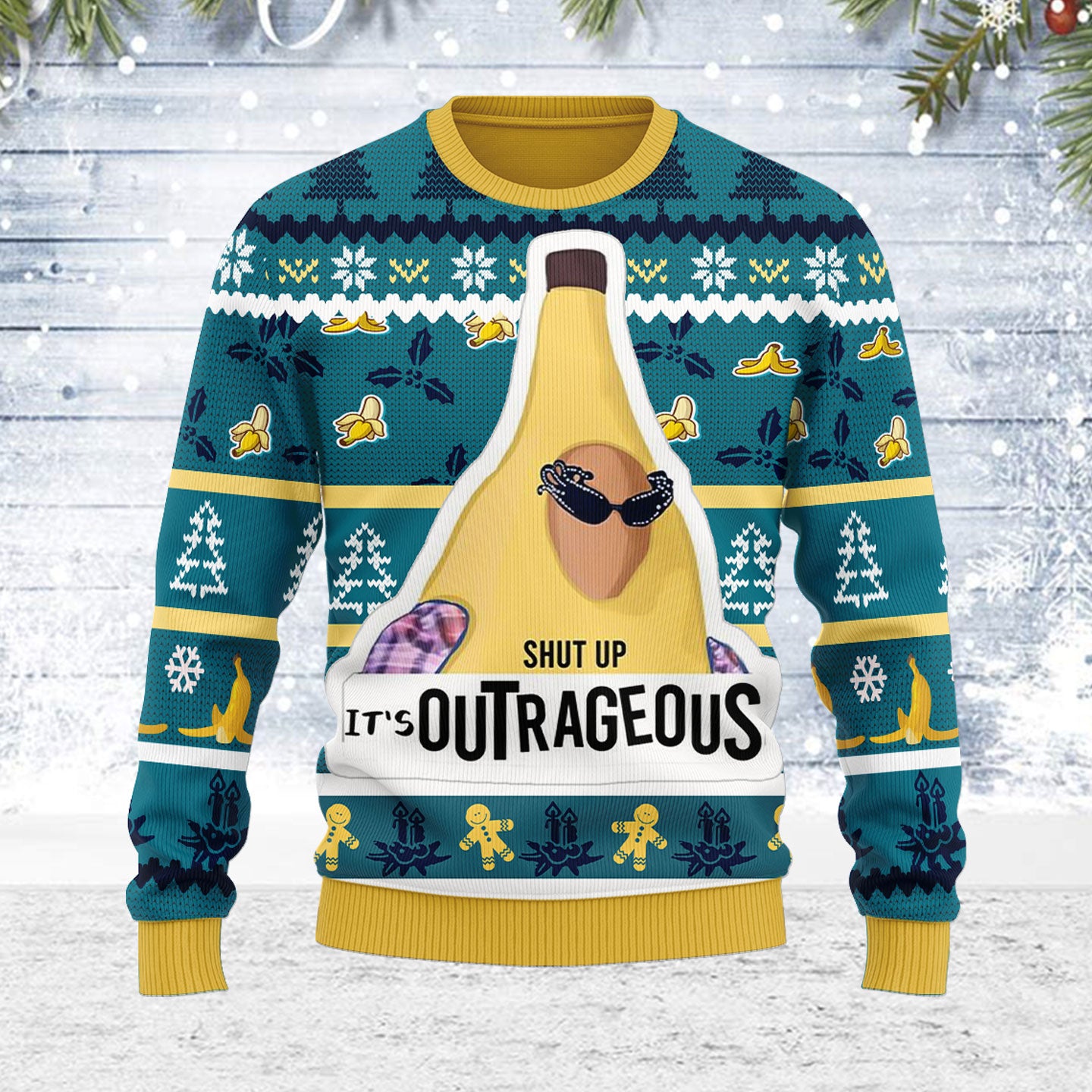 Customspig Ugly Christmas Sweater It's Outrageous 3D Apparel