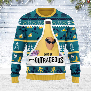 Customspig Ugly Christmas Sweater It's Outrageous 3D Apparel