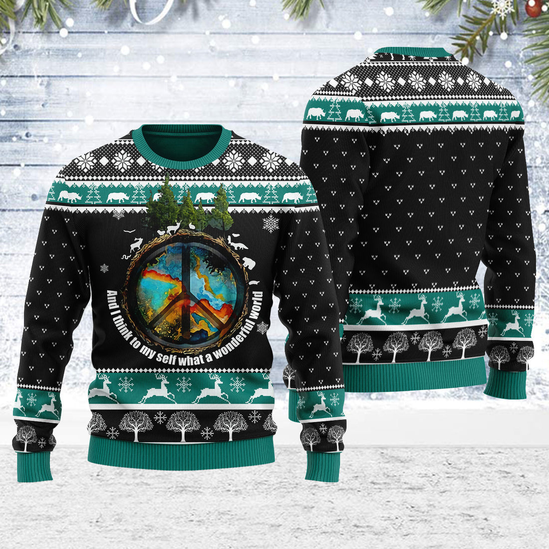 Customspig Ugly Christmas Sweater Hippie Camp 3D Apparel