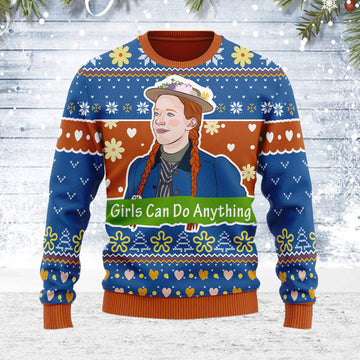Customspig Ugly Christmas Sweater Girls Can Do Anything 3D Apparel