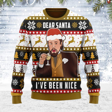 Customspig Ugly Christmas Sweater Dear Santa I've Been Nice 3D Apparel