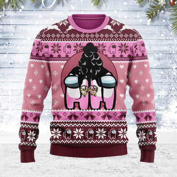 Customspig Ugly Christmas Sweater Among Us Wap 3D Apparel