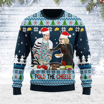Customspig Ugly Christmas Sweater Fold The Cheese 3D Apparel
