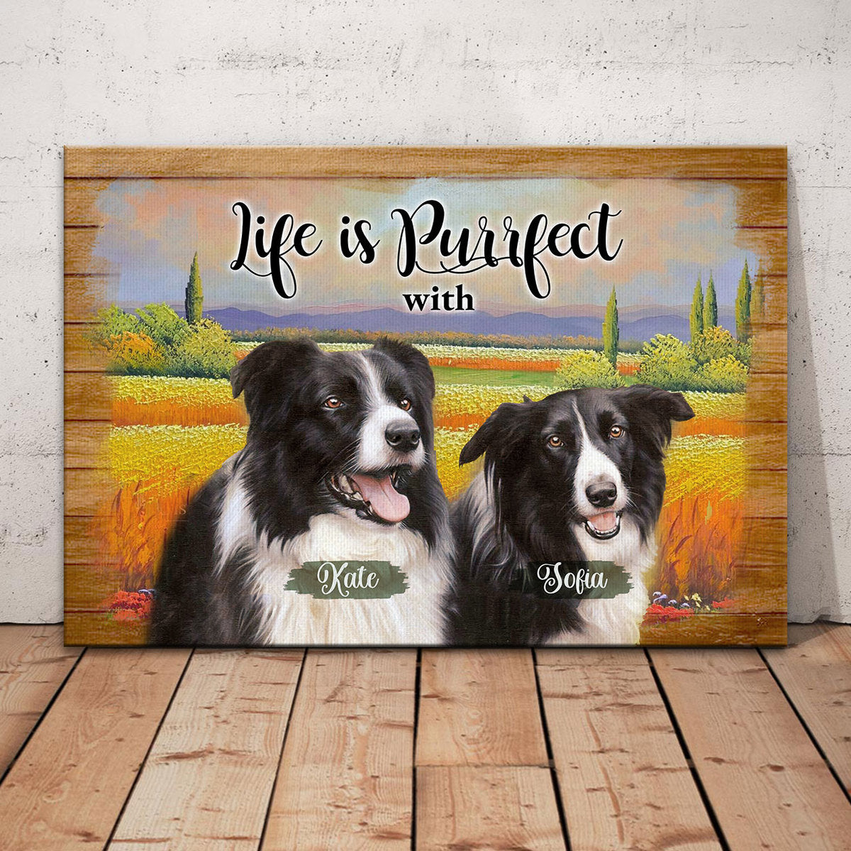 Dog Lovers Customized Photos Canvas Poster Wall Art This Is Us A Little Bit Of Crazy A Little Bit Of Loud