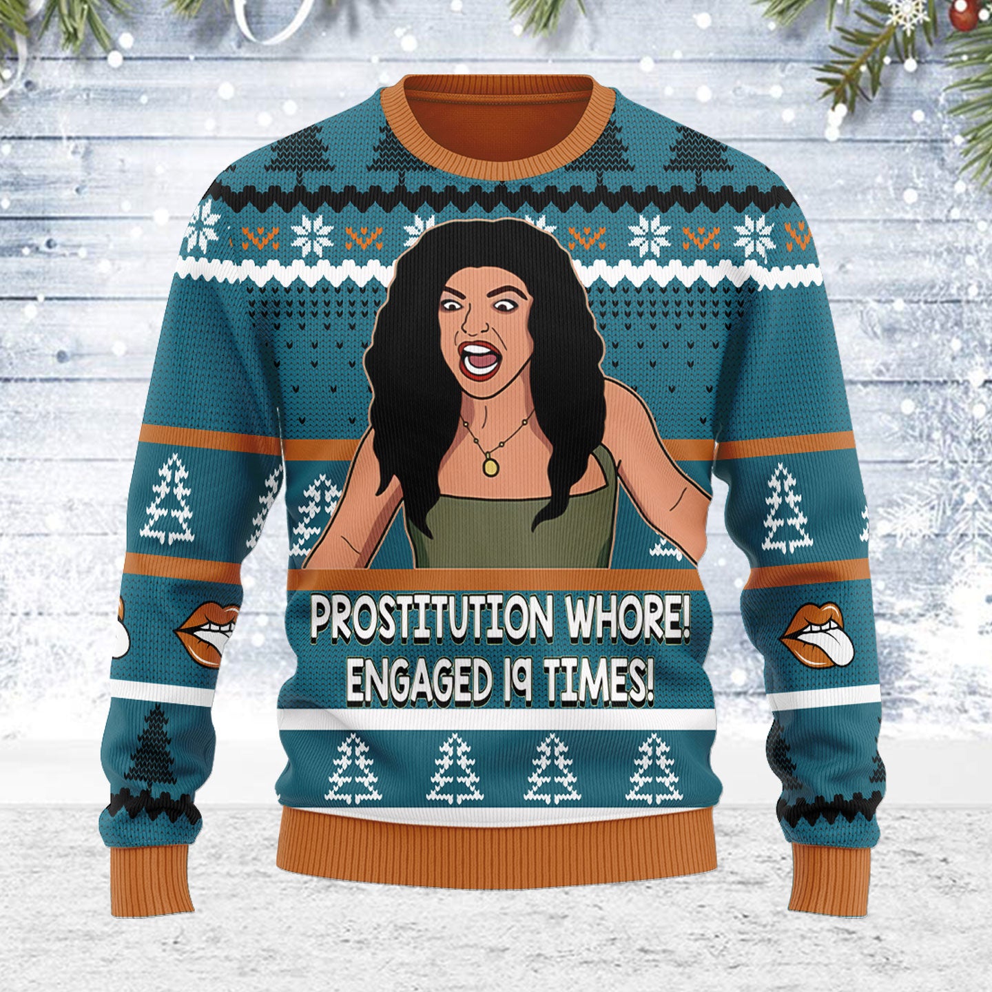 Customspig Ugly Christmas Sweater Teresa Giudice Real Housewives of New Jersey 3D Apparel