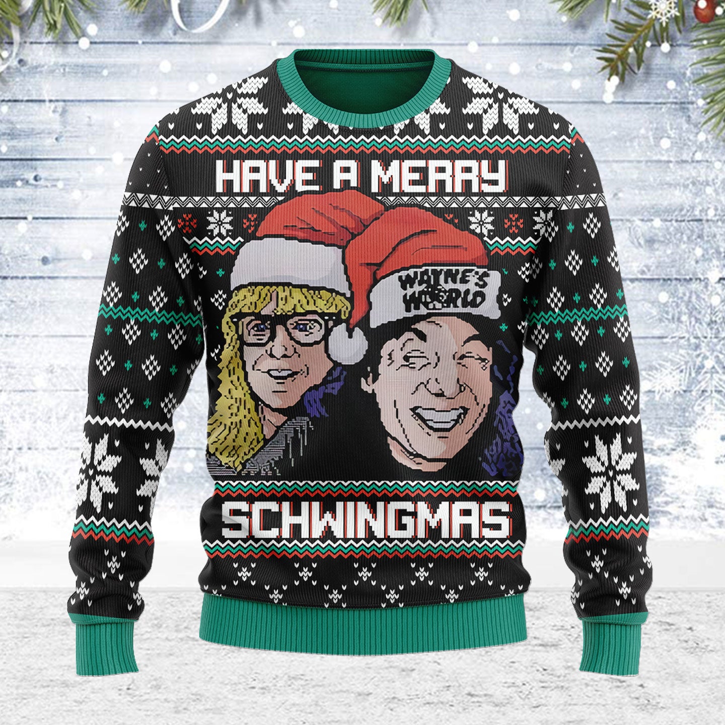 Customspig Ugly Christmas Sweater Have A Merry Schwingmas 3D Apparel