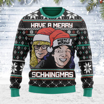 Customspig Ugly Christmas Sweater Have A Merry Schwingmas 3D Apparel