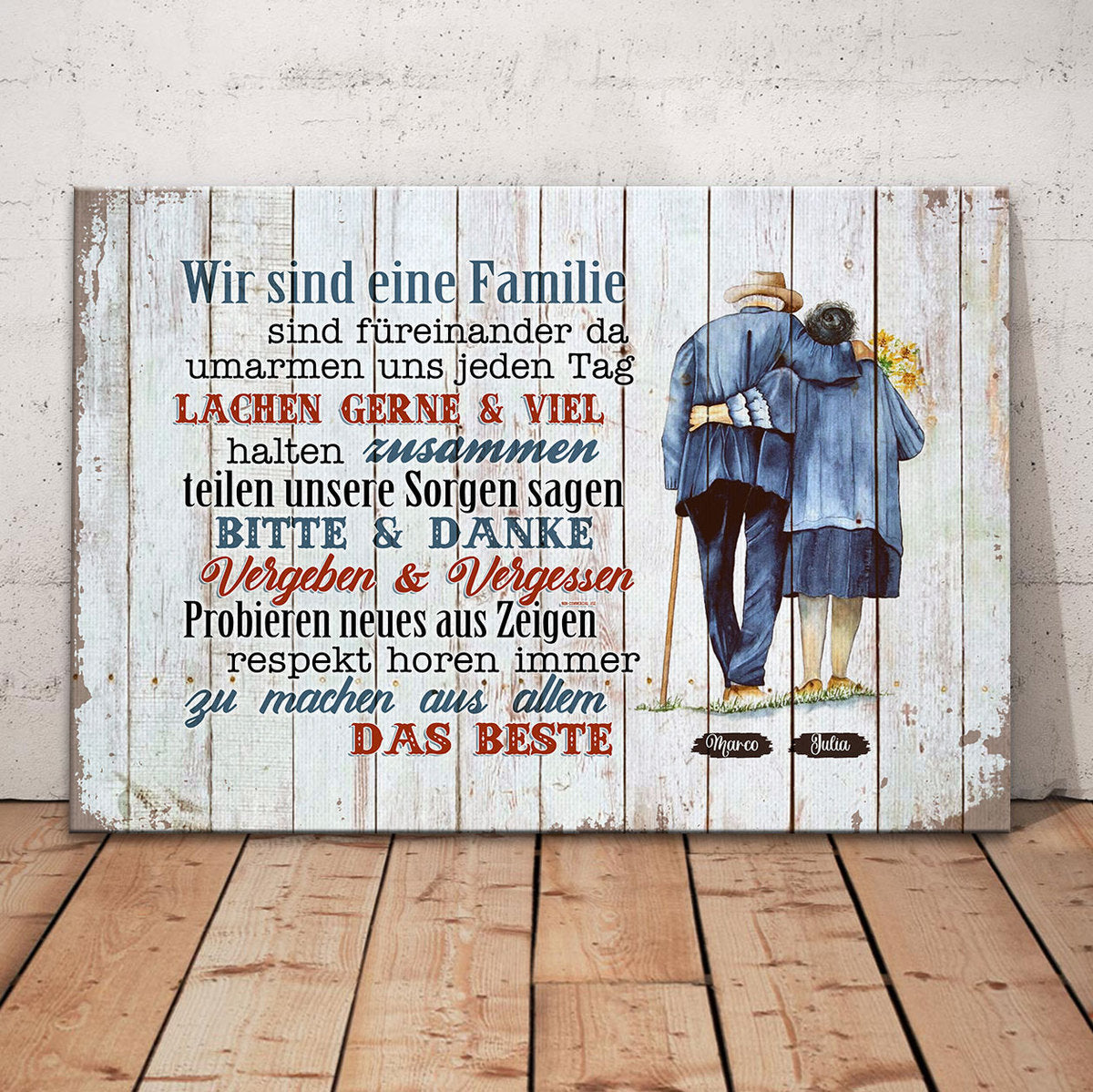 Customized Wall Art Bild Planken-Schild - Familienregeln
