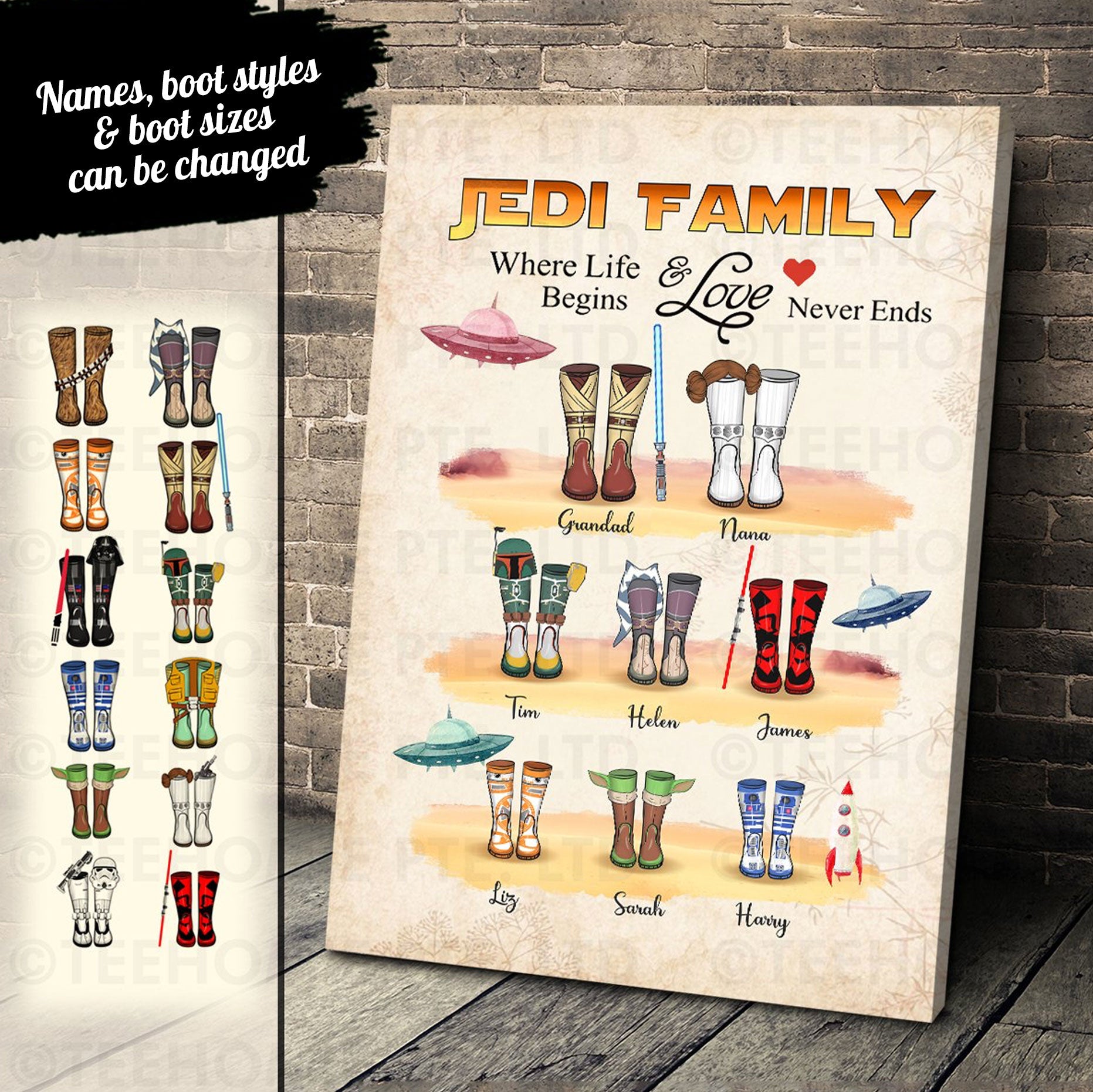 Customized Canvas Poster Wall Art Family Tree Generation Family Gift