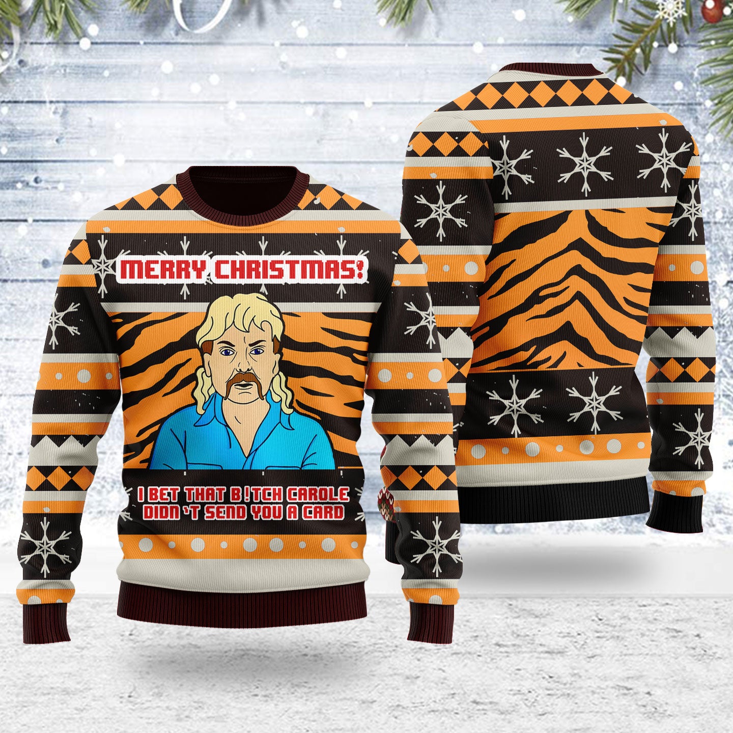 Customspig Ugly Christmas Sweater I Bet That B!tch Didn't Send You A Card 3D Apparel