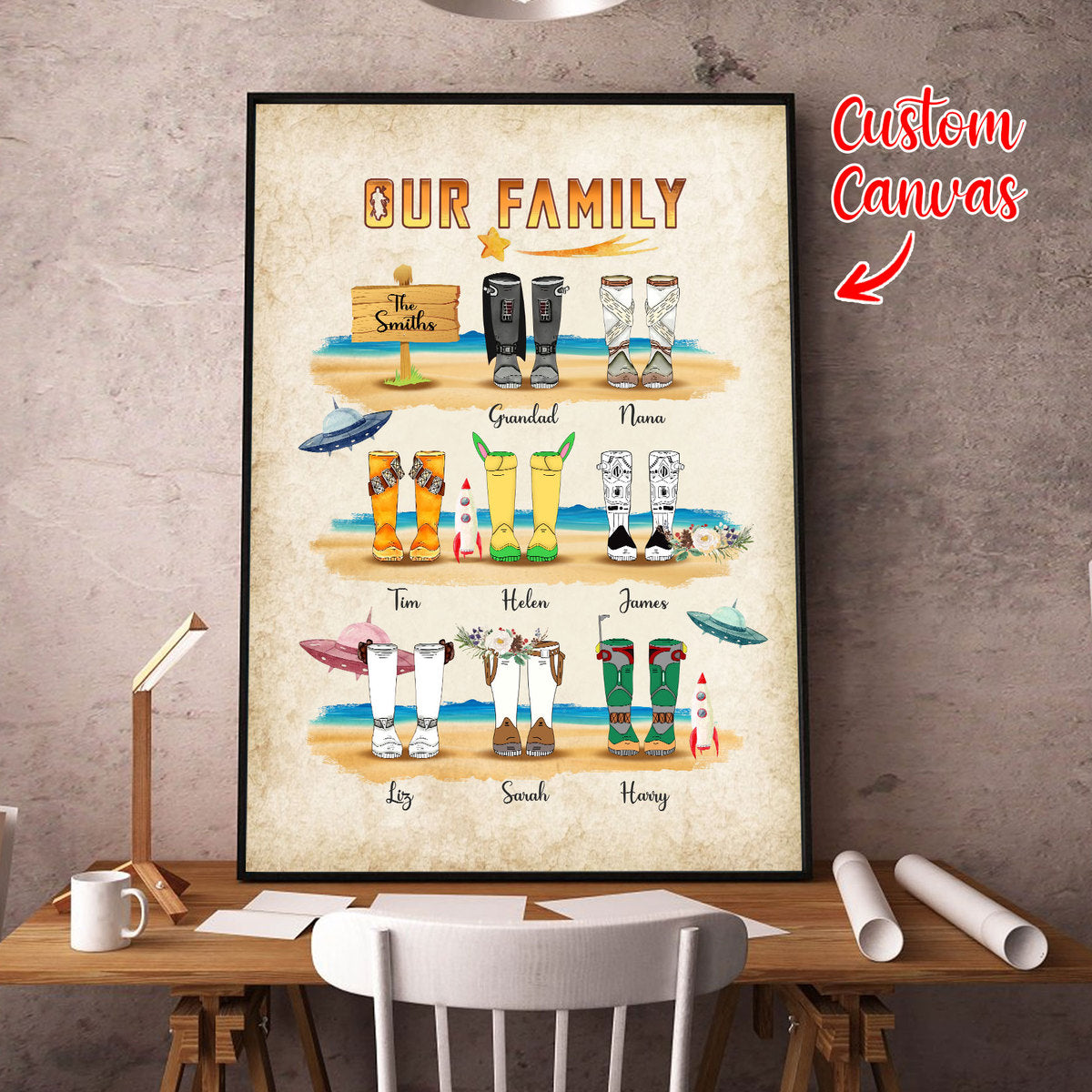 Customized Canvas Family Trees
