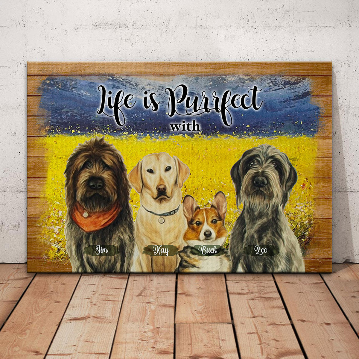 Dog Lovers Customized Photos Canvas Poster Wall Art This Is Us A Little Bit Of Crazy A Little Bit Of Loud