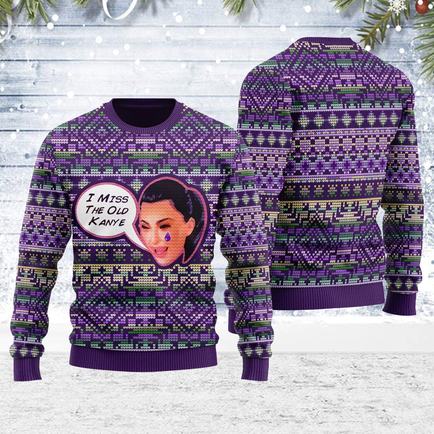 Customspig Ugly Christmas Sweater I Miss The Old Kanye 3D Apparel