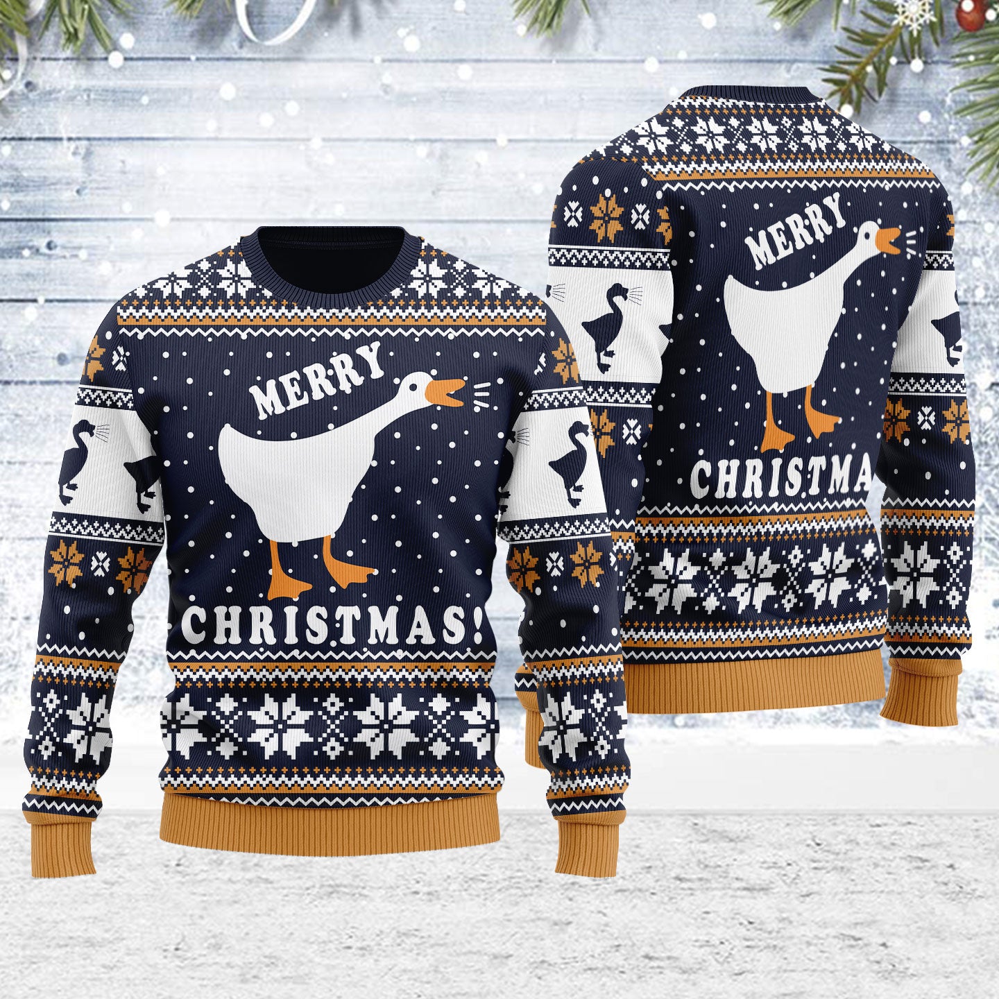 Customspig Ugly Christmas Sweater The Untitled Goose 3D Apparel
