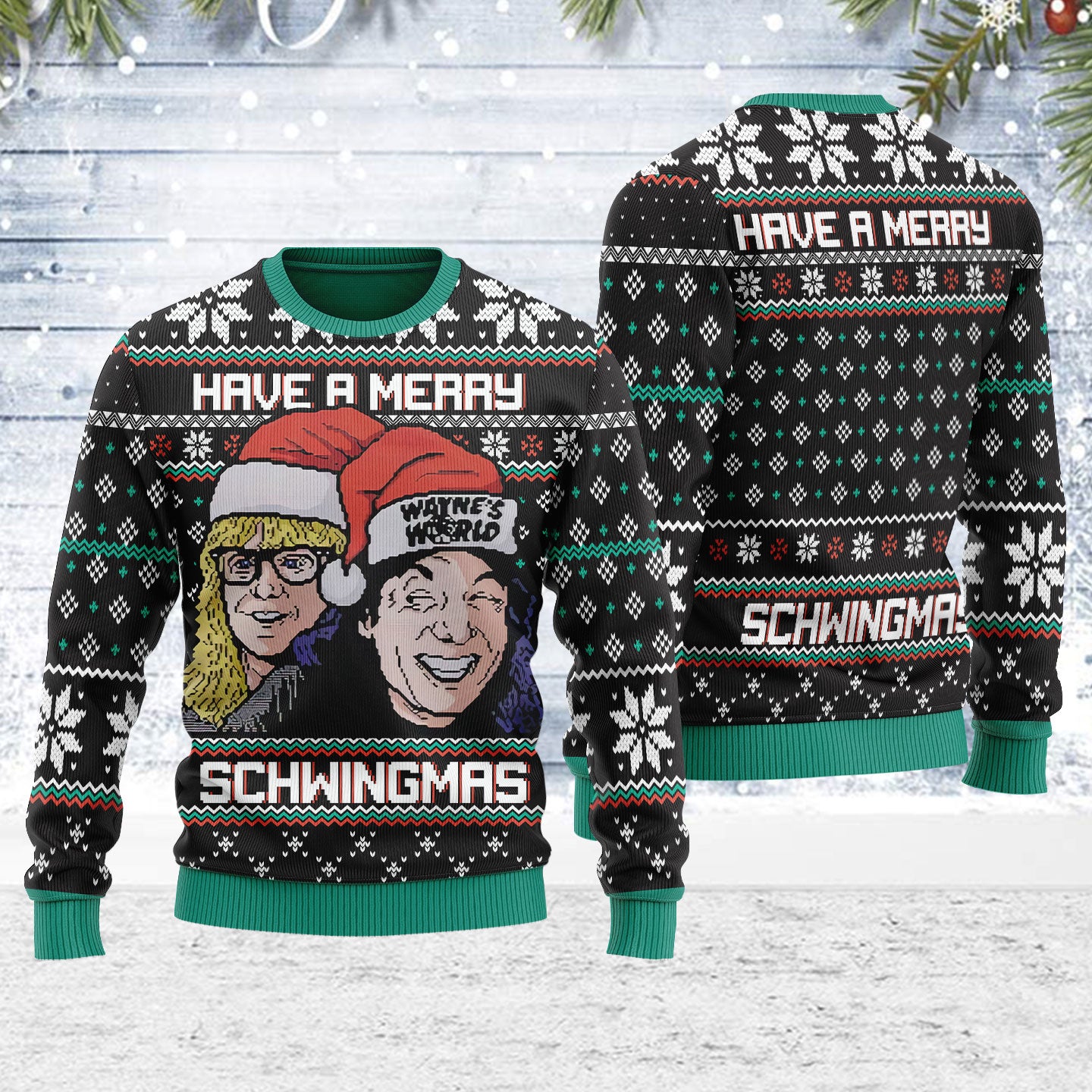 Customspig Ugly Christmas Sweater Have A Merry Schwingmas 3D Apparel