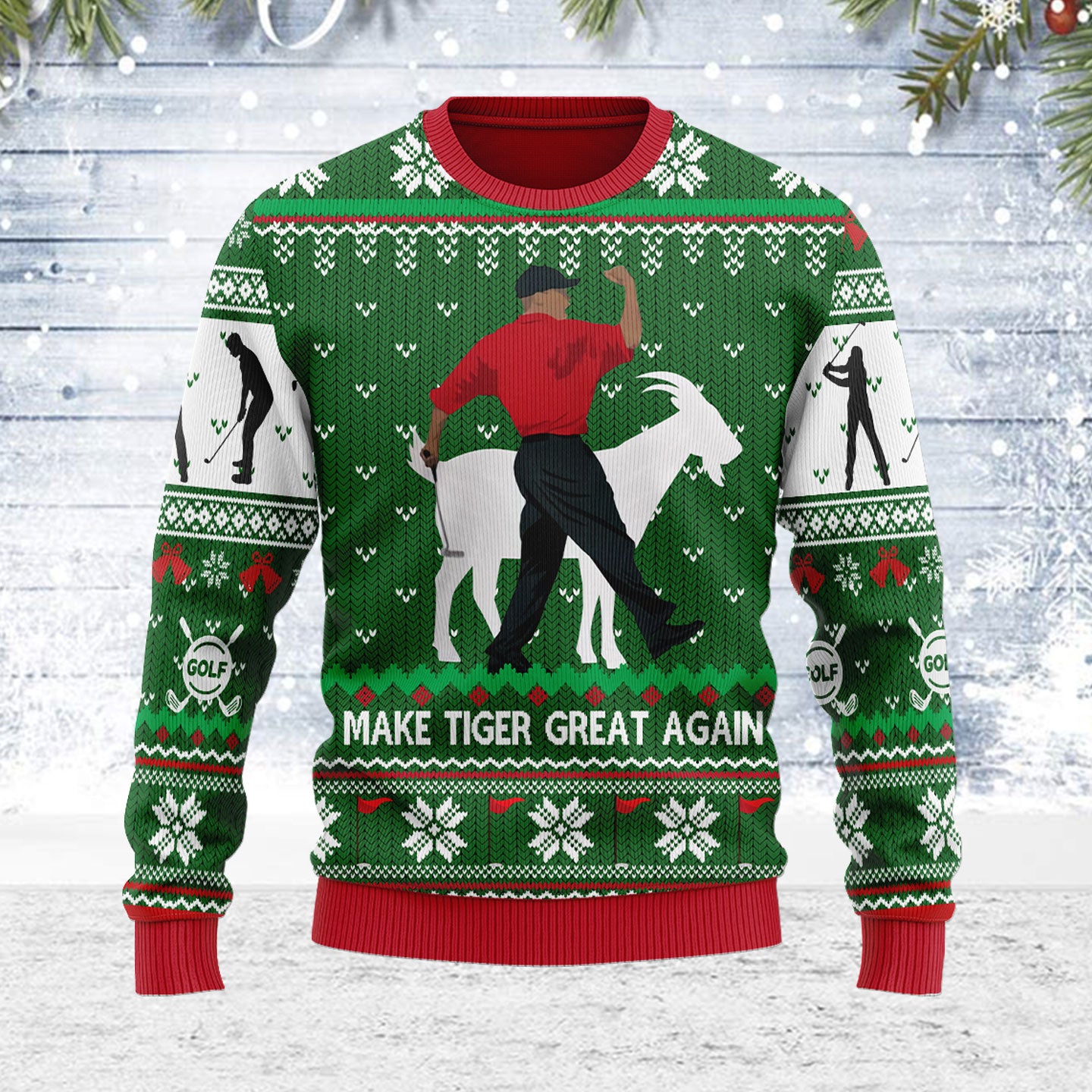 Customspig Ugly Christmas Sweater Make Tiger Great Again 3D Apparel