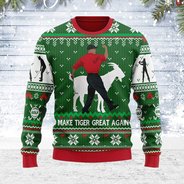 Customspig Ugly Christmas Sweater Make Tiger Great Again 3D Apparel