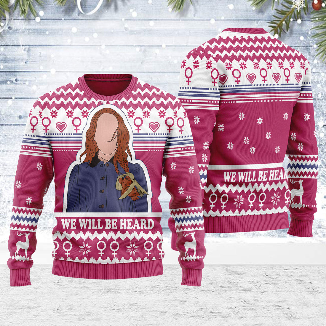 Customspig Ugly Christmas Sweater We Will Be Heard 3D Apparel