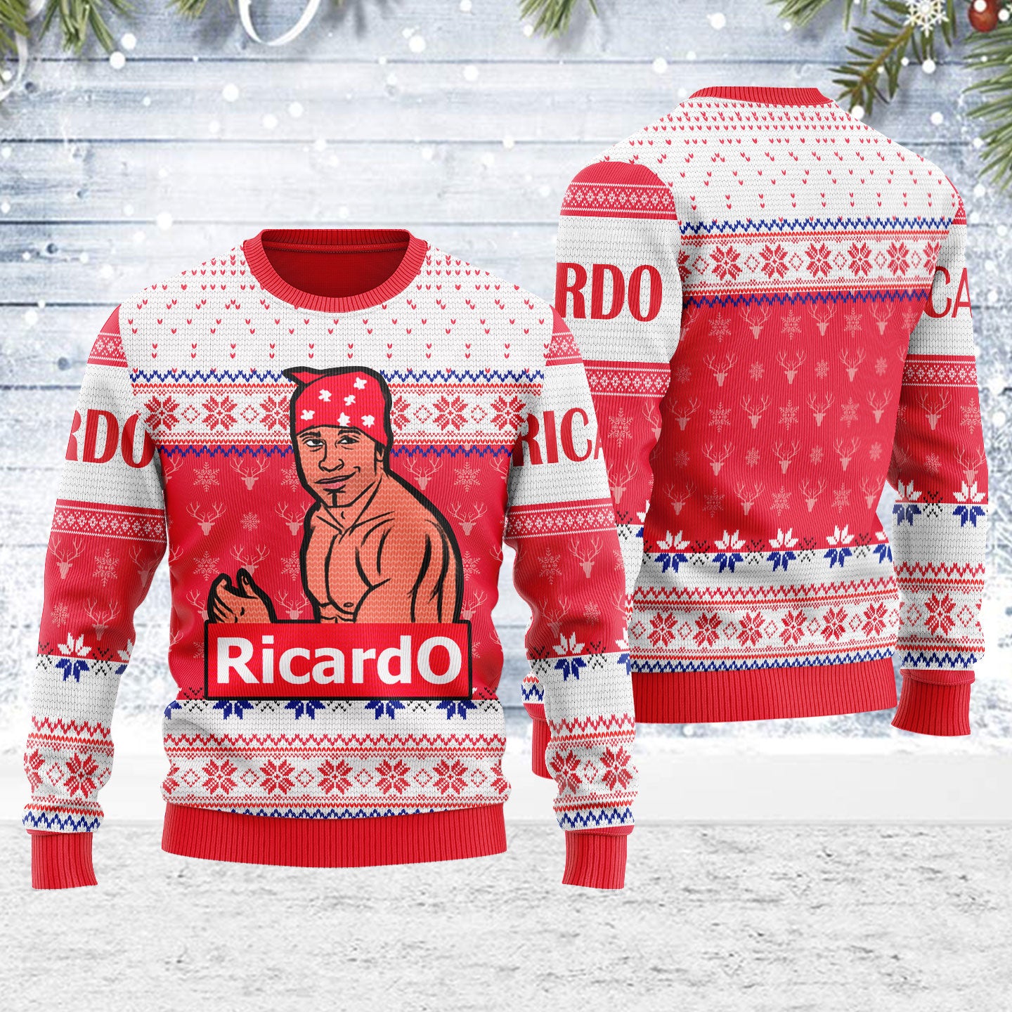 Customspig Ugly Christmas Sweater Ricardo Milos Meme Funny 3D Apparel