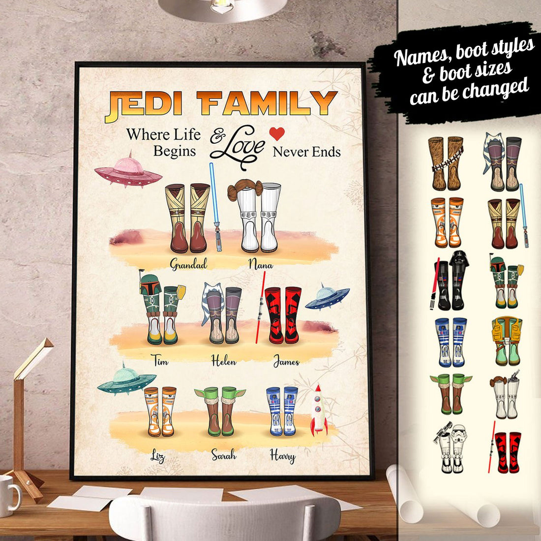 Customized Canvas Poster Wall Art Family Tree Generation Family Gift