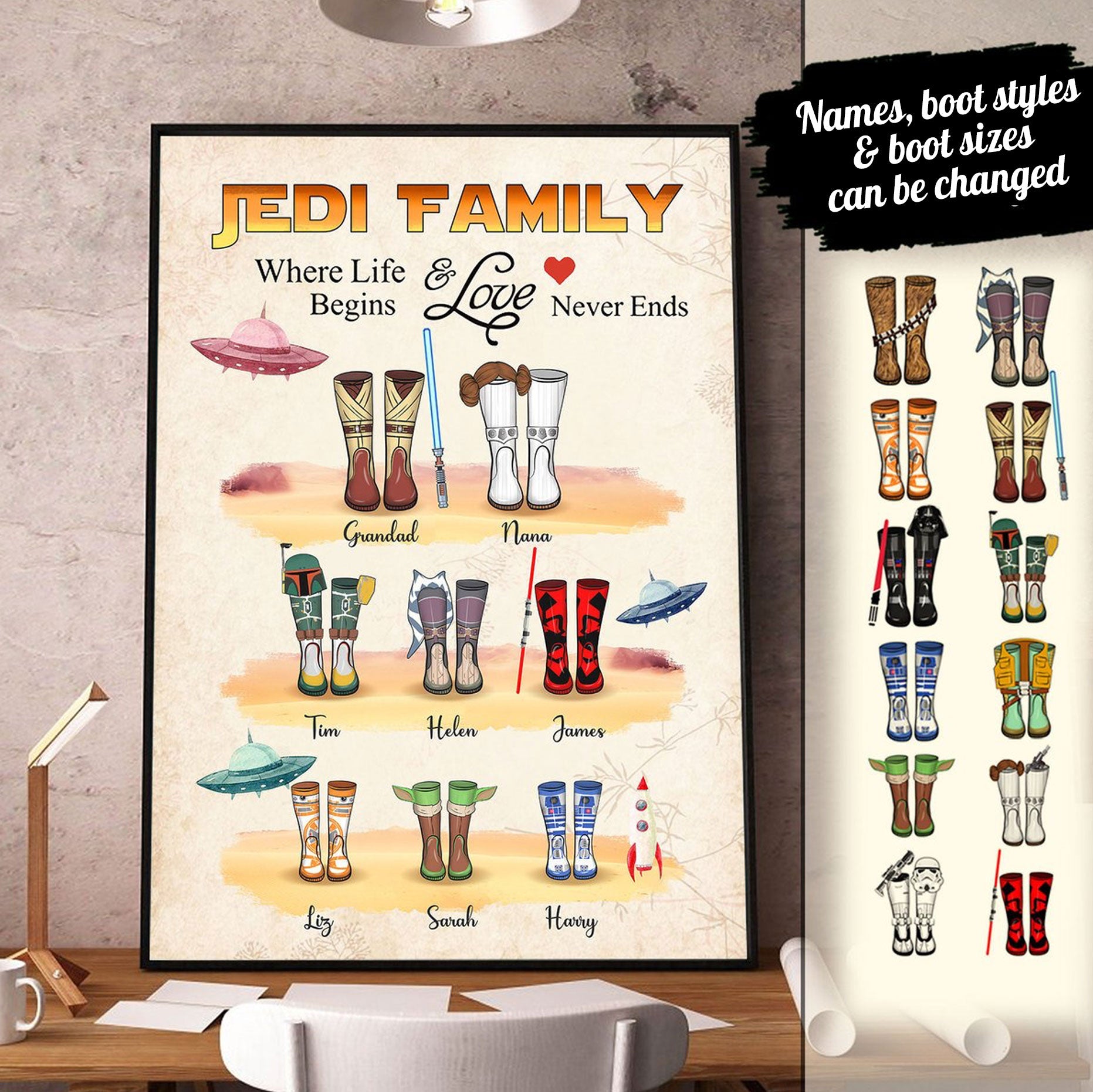 Customized Canvas Poster Wall Art Family Tree Generation Family Gift