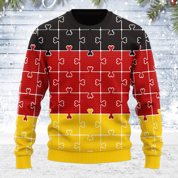 Customspig Ugly Christmas Sweater German Autism 3D Apparel