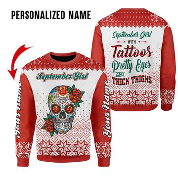 Customspig Personalized Sweatshirt September Girl All Over Printed