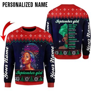 Customspig Personalized Sweatshirt September Girl All Over Printed