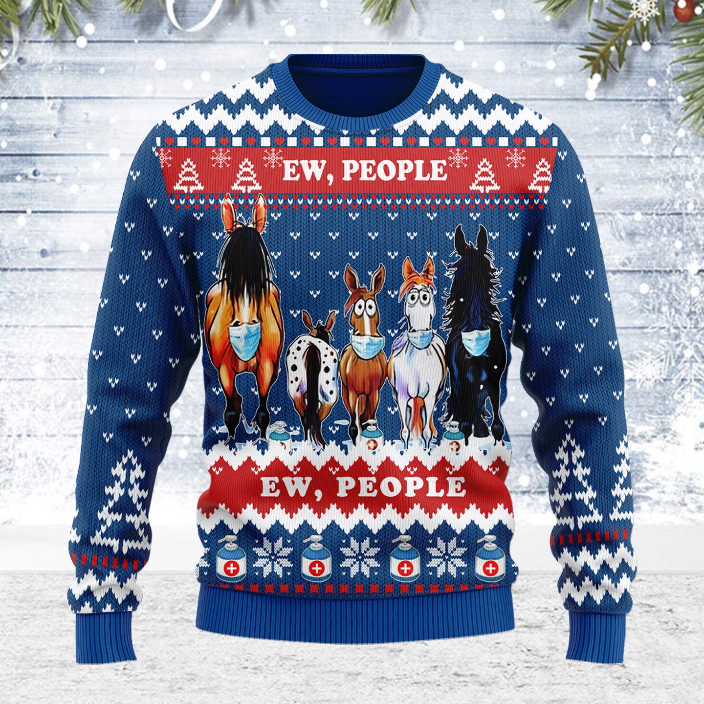 Customspig Ugly Christmas Sweater Ew People 3D Apparel