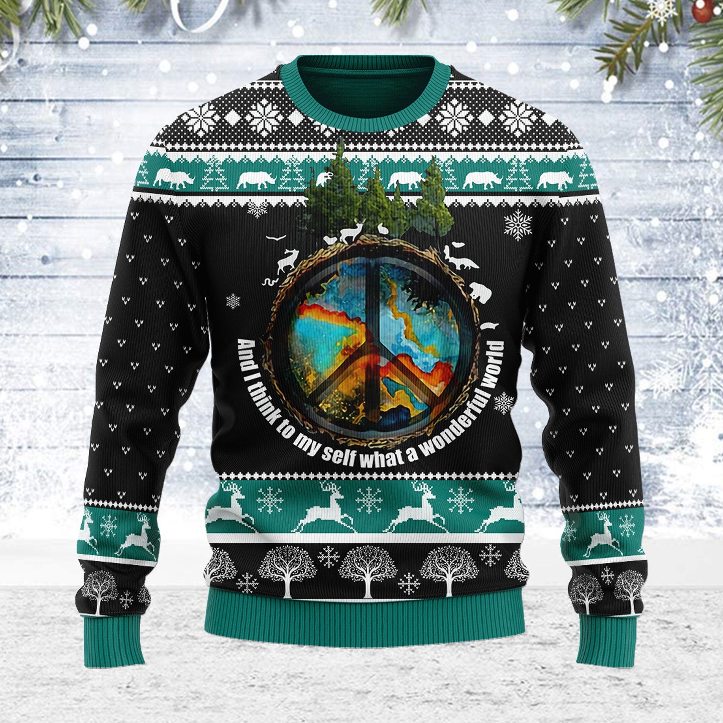 Customspig Ugly Christmas Sweater Hippie Camp 3D Apparel