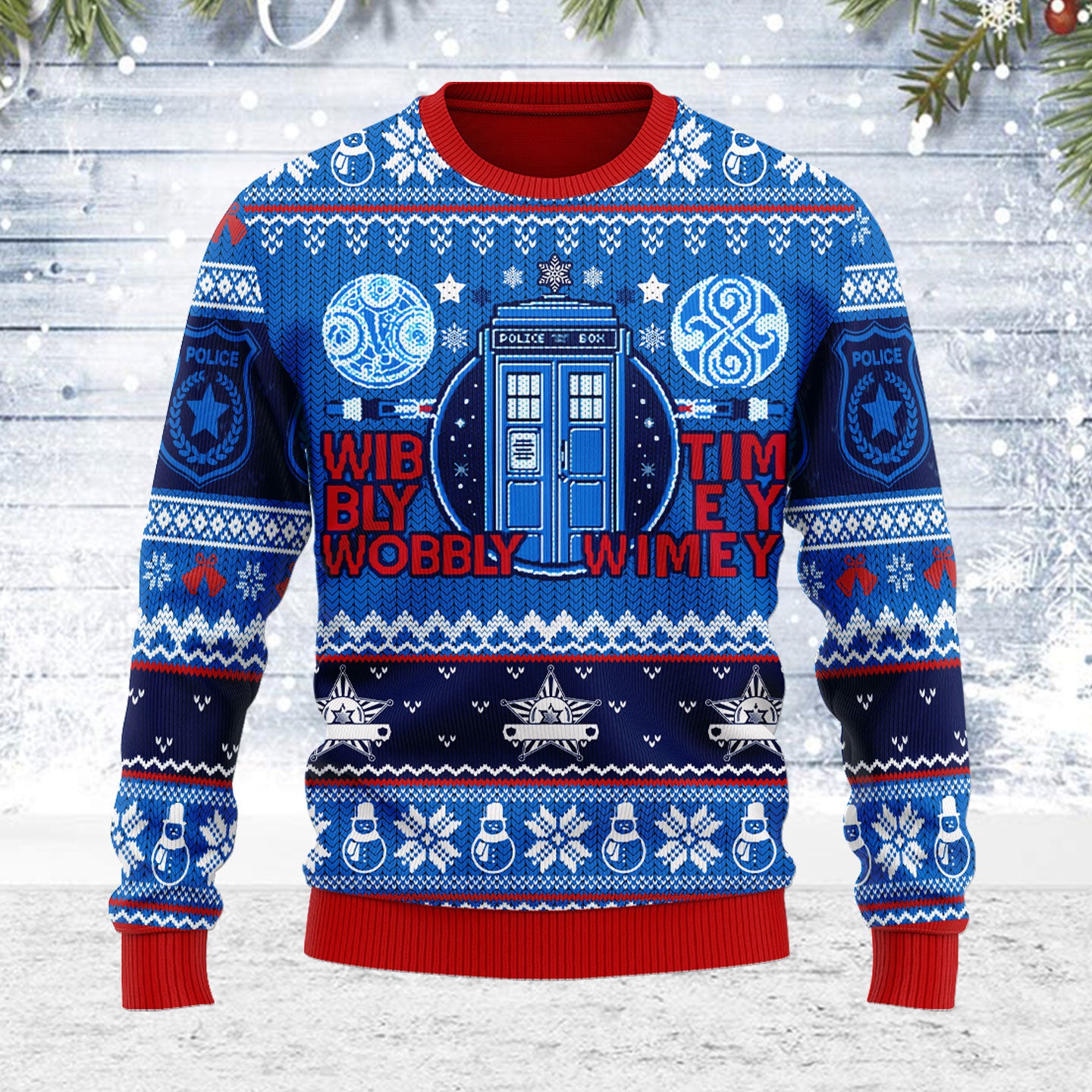 Customspig Ugly Christmas Sweater A Timey Wimey 3D Apparel