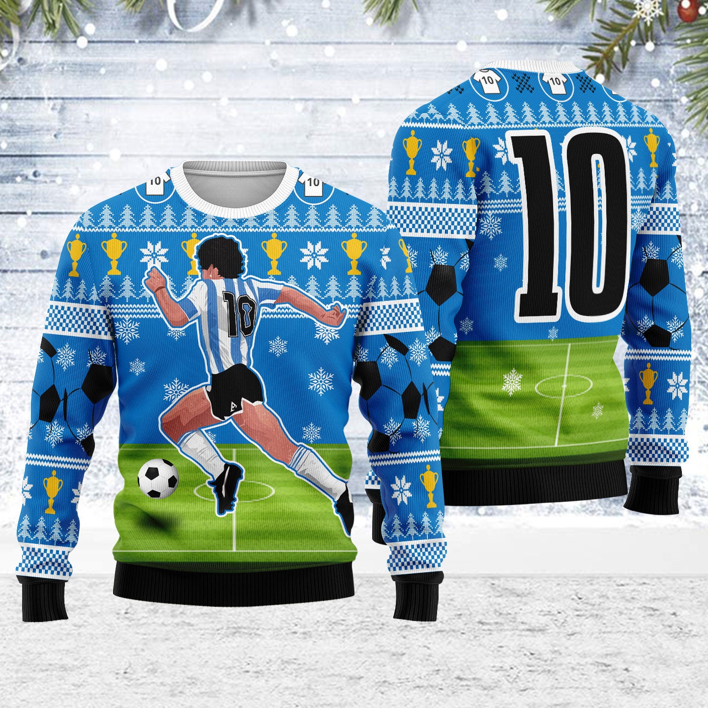 Customspig Ugly Christmas Sweater The Golden Boy 3D Apparel