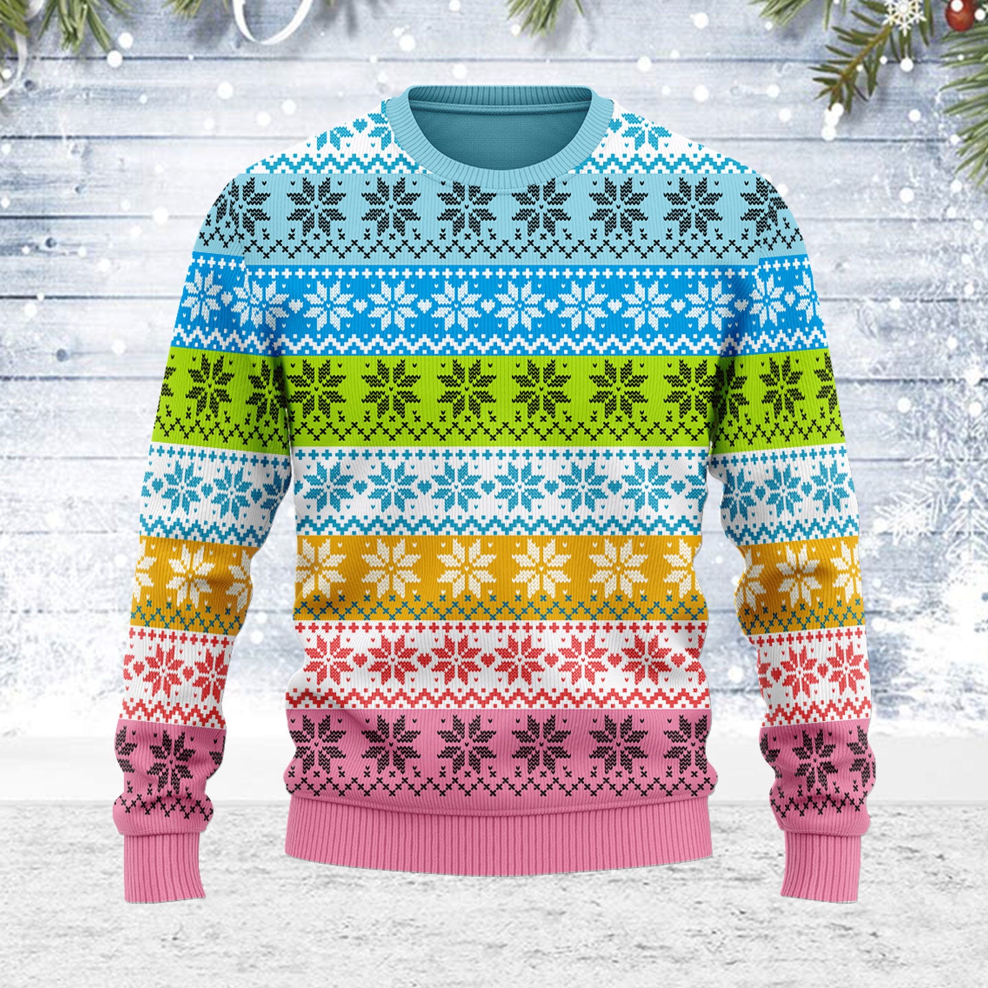 Customspig Ugly Christmas Sweater Queer Flag 3D Apparel