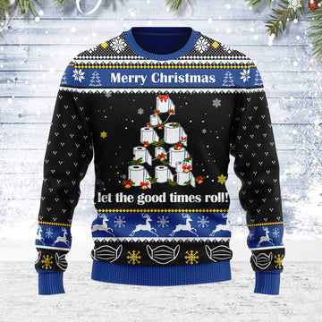 Customspig Ugly Christmas Sweater Let The Good Times Roll 3D Apparel