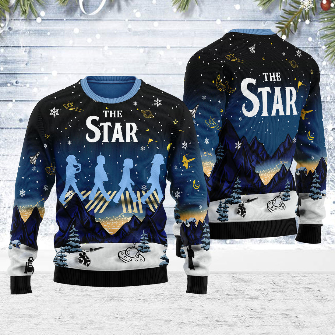 Customspig Ugly Christmas Sweater The Stars 3D Apparel