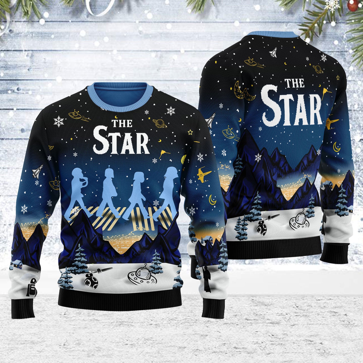 Customspig Ugly Christmas Sweater The Stars 3D Apparel