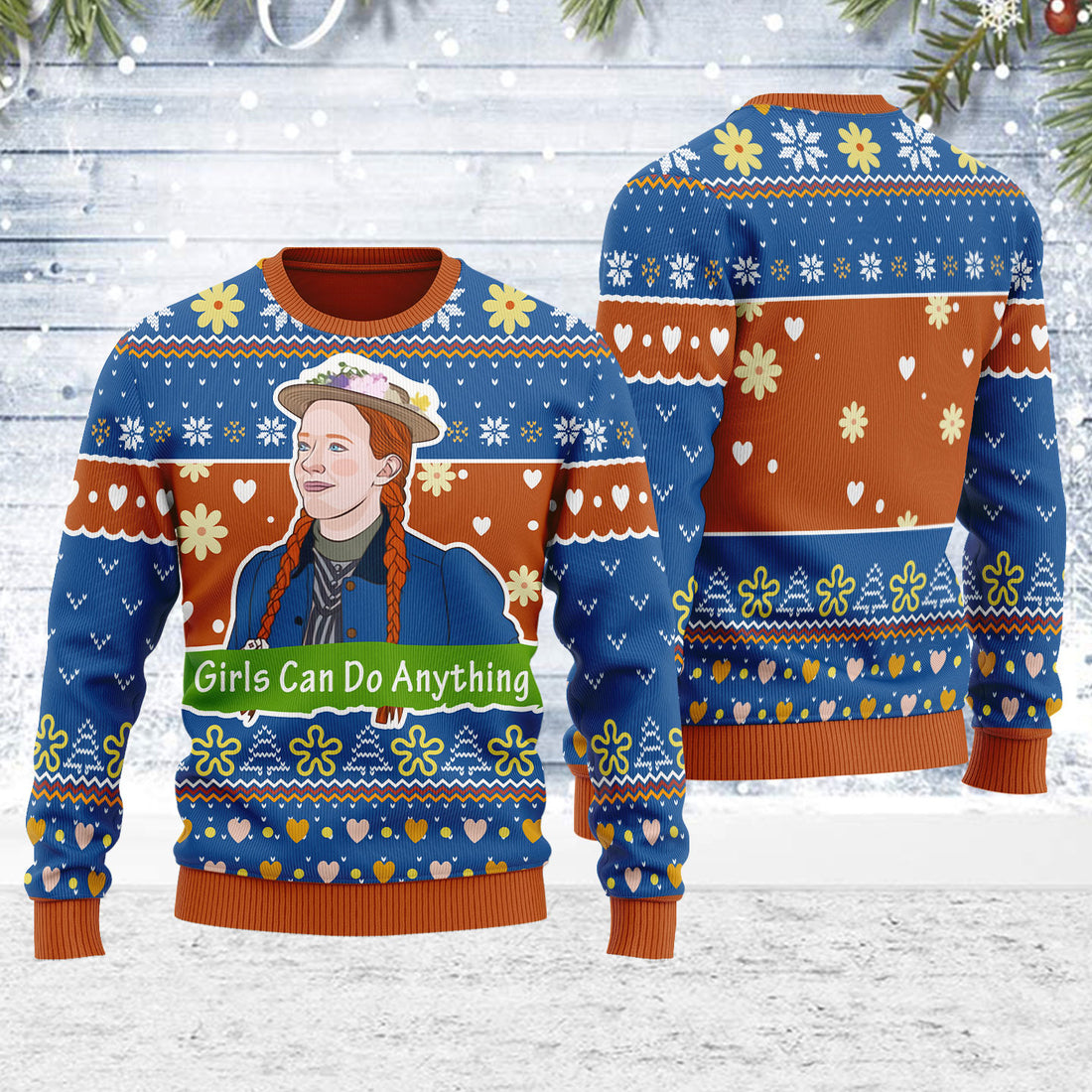 Customspig Ugly Christmas Sweater Girls Can Do Anything 3D Apparel