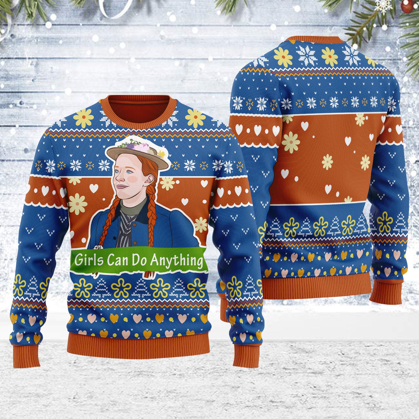 Customspig Ugly Christmas Sweater Girls Can Do Anything 3D Apparel