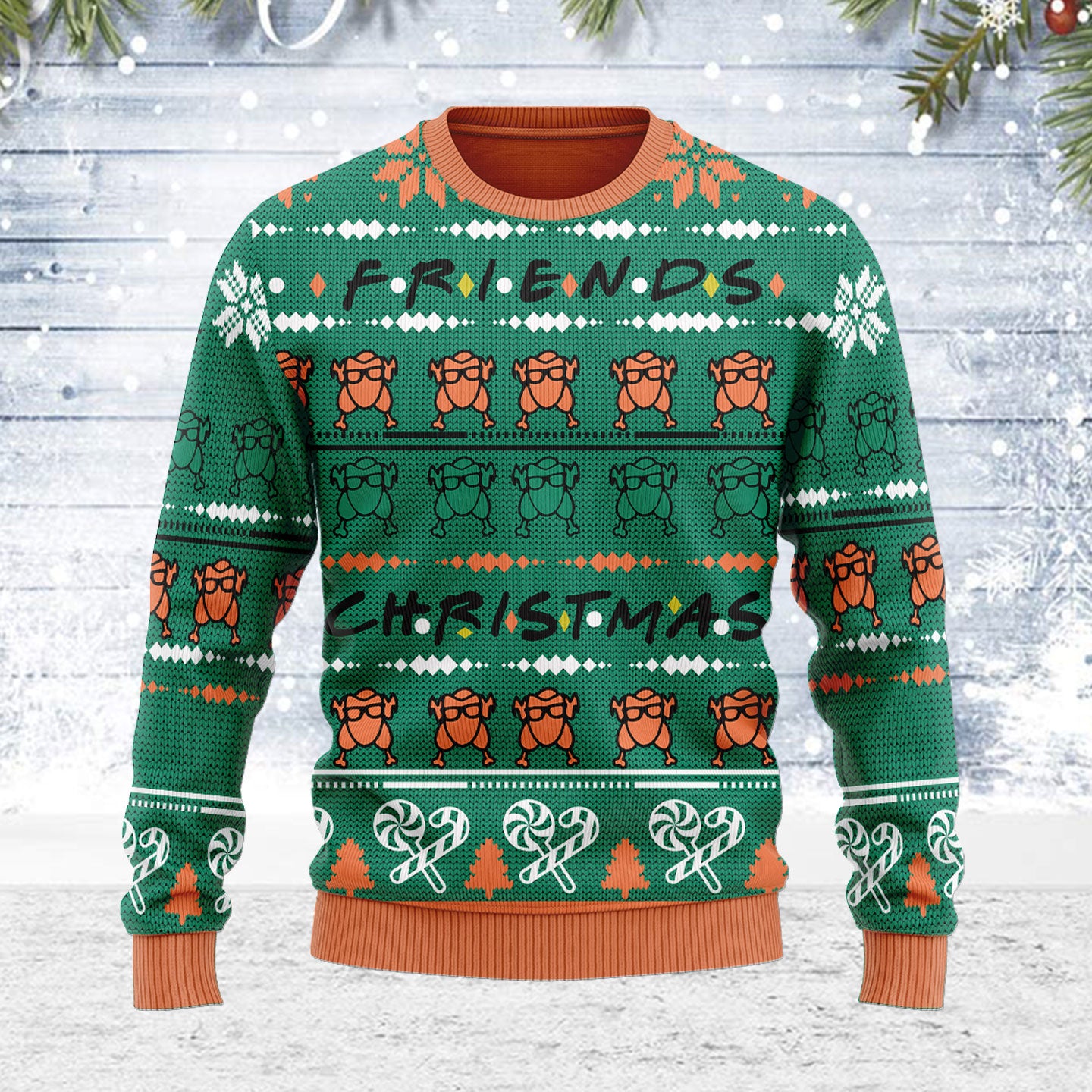 Customspig Ugly Christmas Sweater Turkey Christmas 3D Apparel