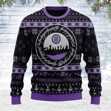 Customspig Ugly Christmas Sweater The Lord of the Rings The Fellowship 3D Apparel