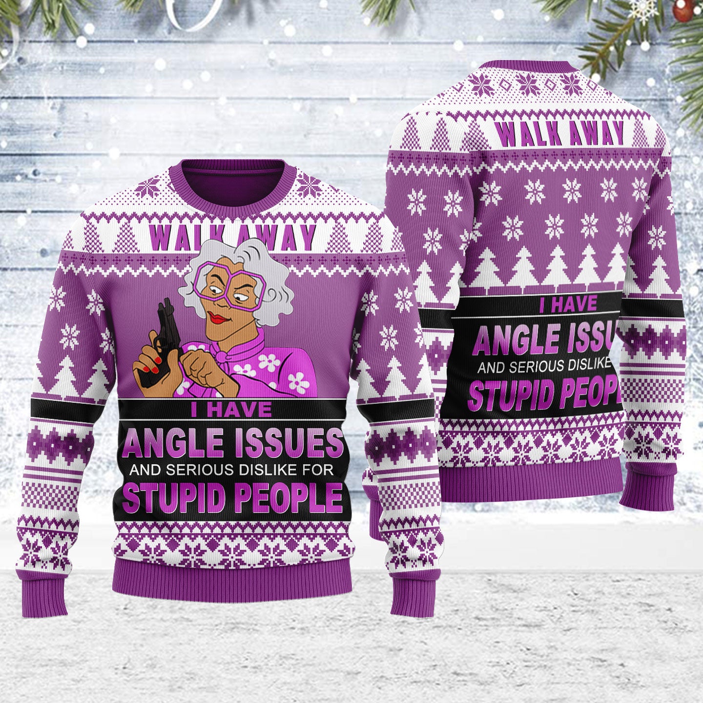 Customspig Ugly Christmas Sweater Walk Away 3D Apparel